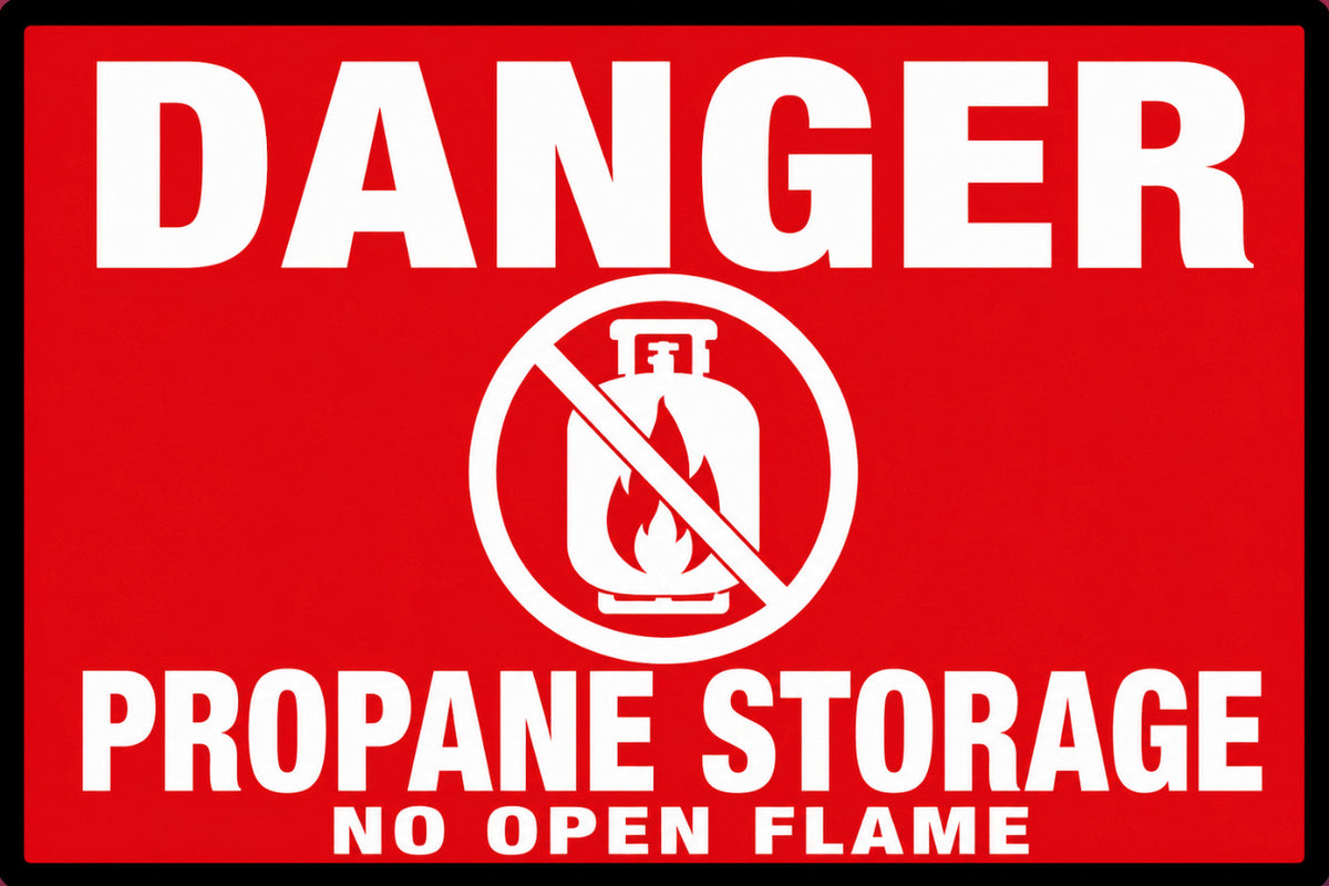 Danger Propane Storage No Open Flame 4x6 vinyl sticker