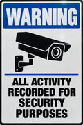 Warning All Activity Recorded Security 4x6 vinyl sticker
