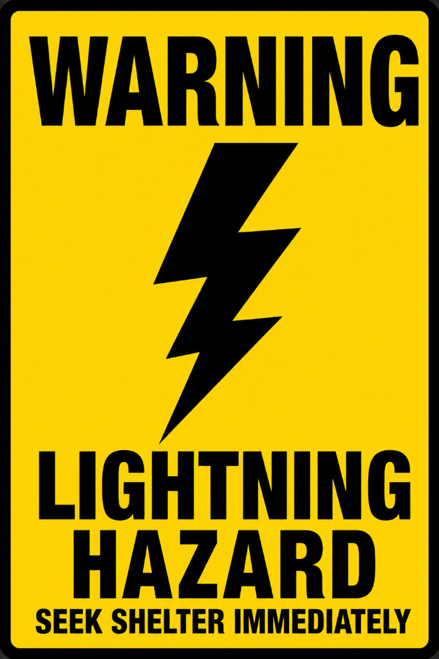 Warning Lightning Hazard Seek Shelter 4x6 vinyl sticker