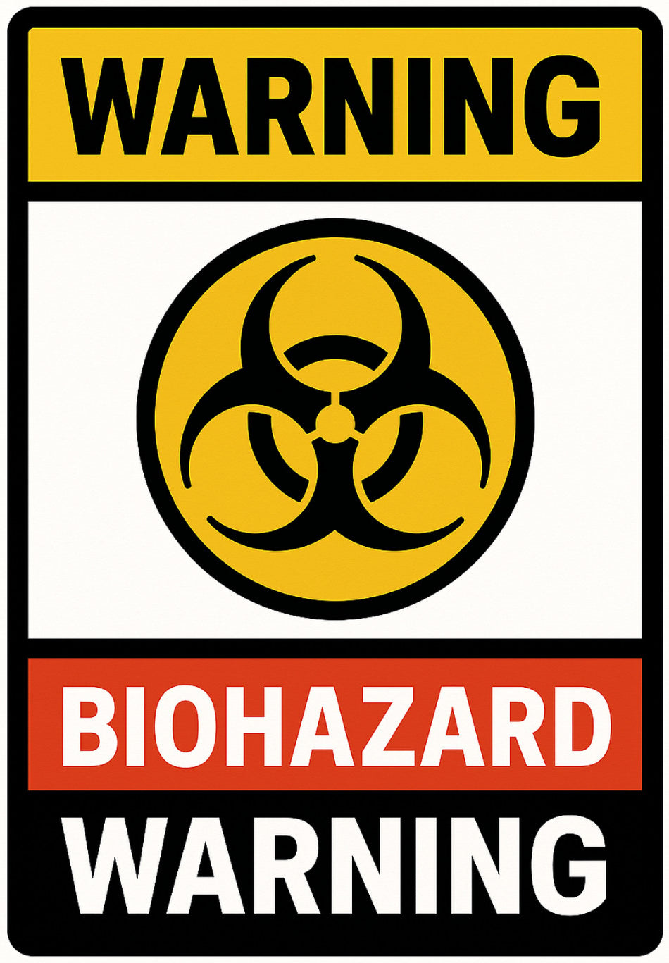 Biohazard Warning 4x6 vinyl sticker