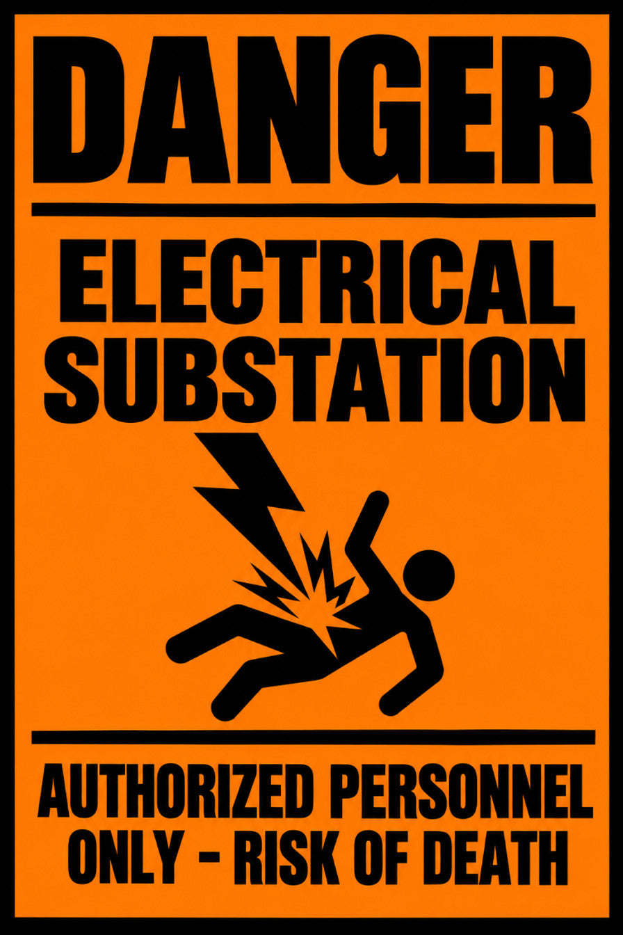Danger Electrical Substation Authorized Personnel 4x6 vinyl sticker