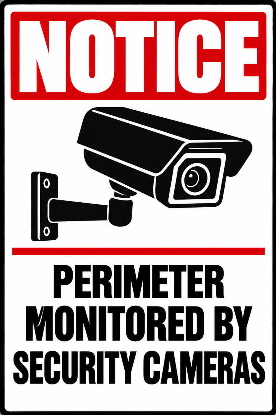 Notice Perimeter Monitored By Security Cameras 4x6 vinyl sticker