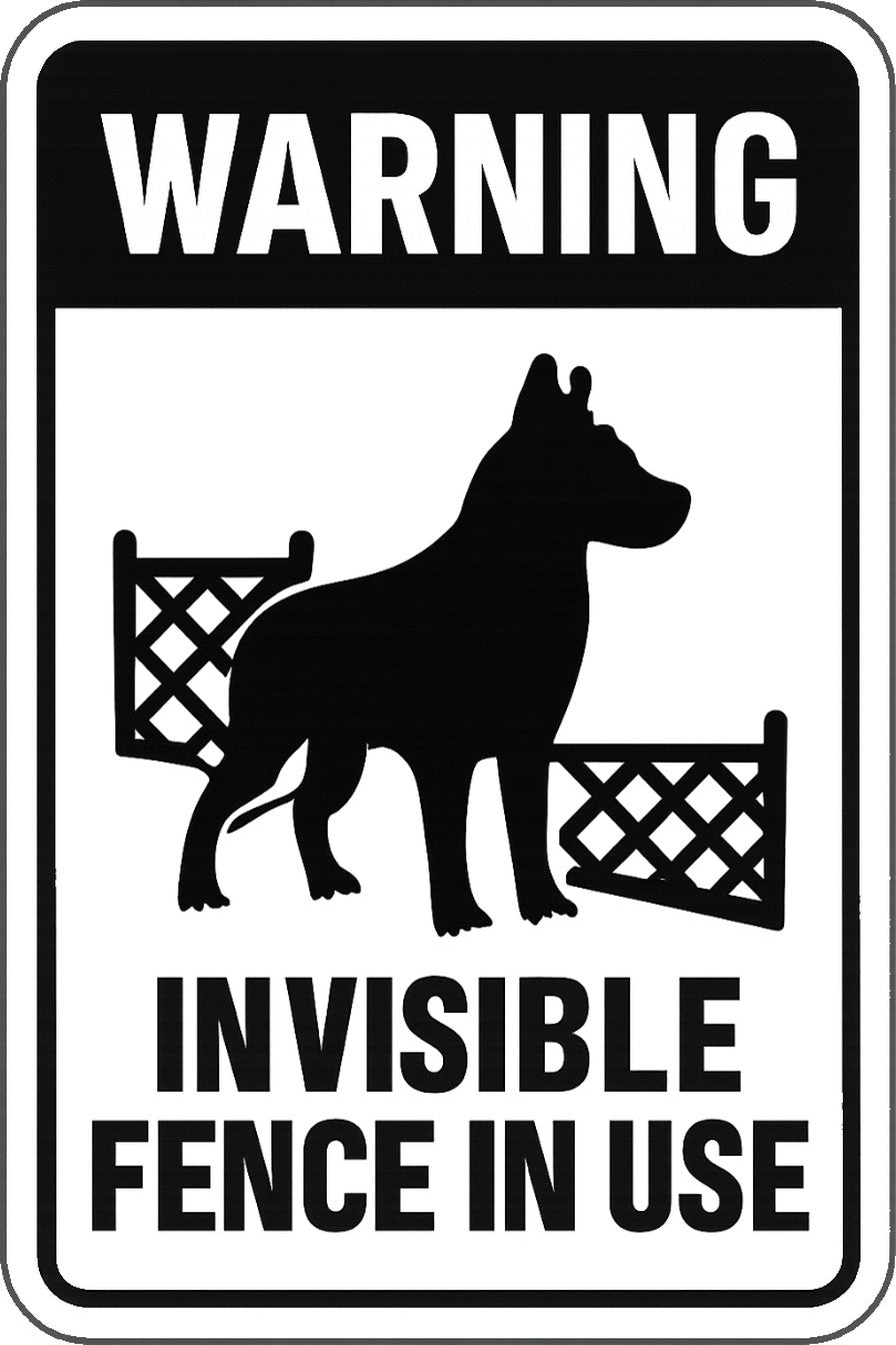 Warning Invisible Fence In Use 4x6 vinyl sticker
