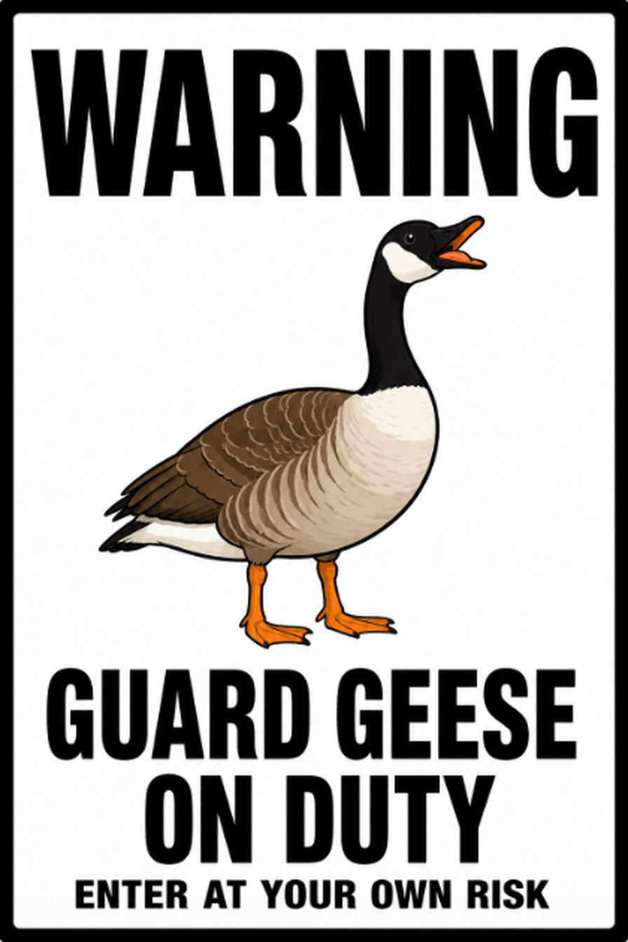 Warning Guard Geese On Duty Enter At Own Risk 4x6 vinyl sticker