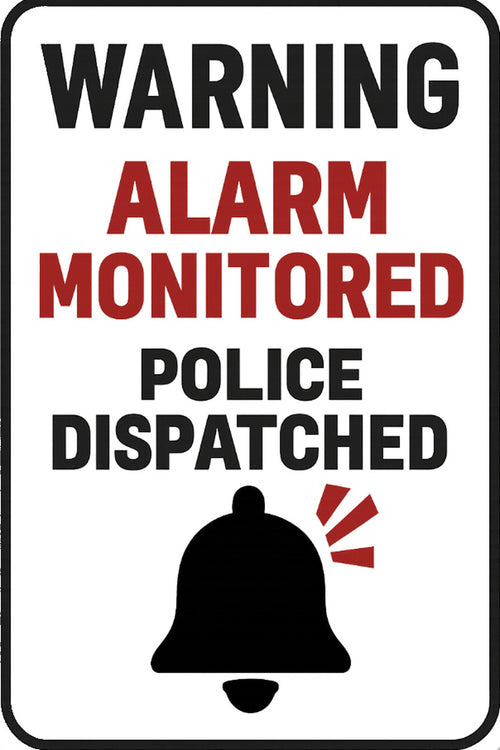 Alarm Monitored Police Dispatched 4x6 vinyl sticker