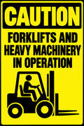 Caution Forklifts And Heavy Machinery In Operation 4x6 vinyl sticker
