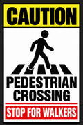 Caution Pedestrian Crossing Stop for Walkers 4x6 vinyl sticker