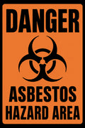 Danger Asbestos Hazard Area 4x6 vinyl sticker