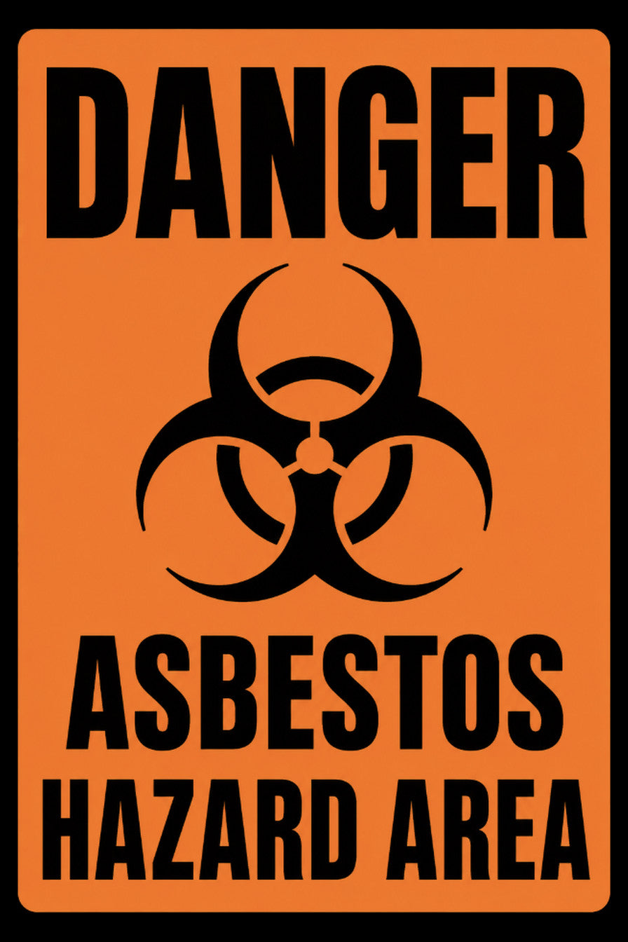 Danger Asbestos Hazard Area 4x6 vinyl sticker