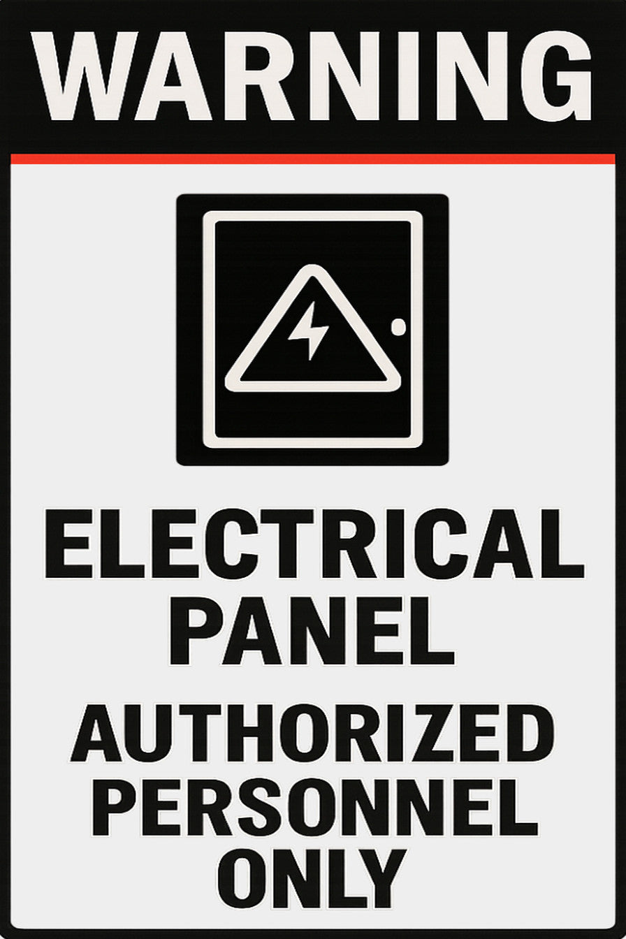 Electrical Panel Authorized Personnel Only 4x6 vinyl sticker