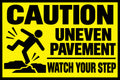 Caution Uneven Pavement Watch Your Step 4x6 vinyl sticker