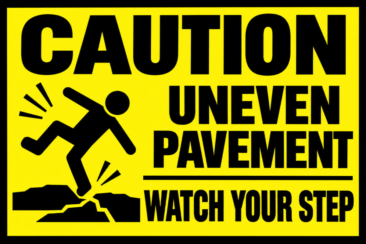 Caution Uneven Pavement Watch Your Step 4x6 vinyl sticker