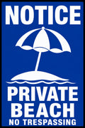 Notice Private Beach No Trespassing 4x6 vinyl sticker