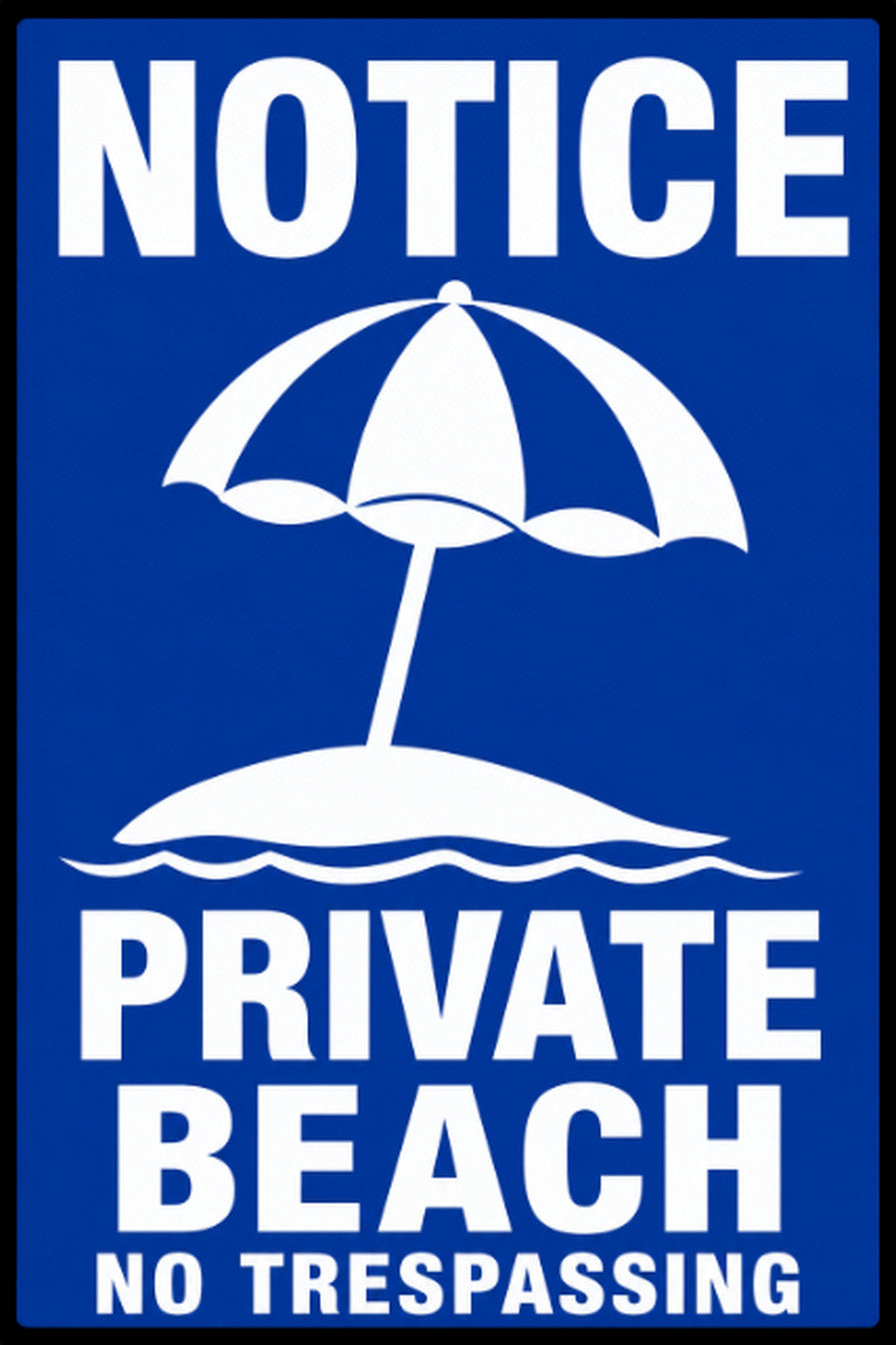 Notice Private Beach No Trespassing 4x6 vinyl sticker