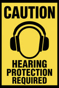 Caution Hearing Protection Required 4x6 vinyl sticker