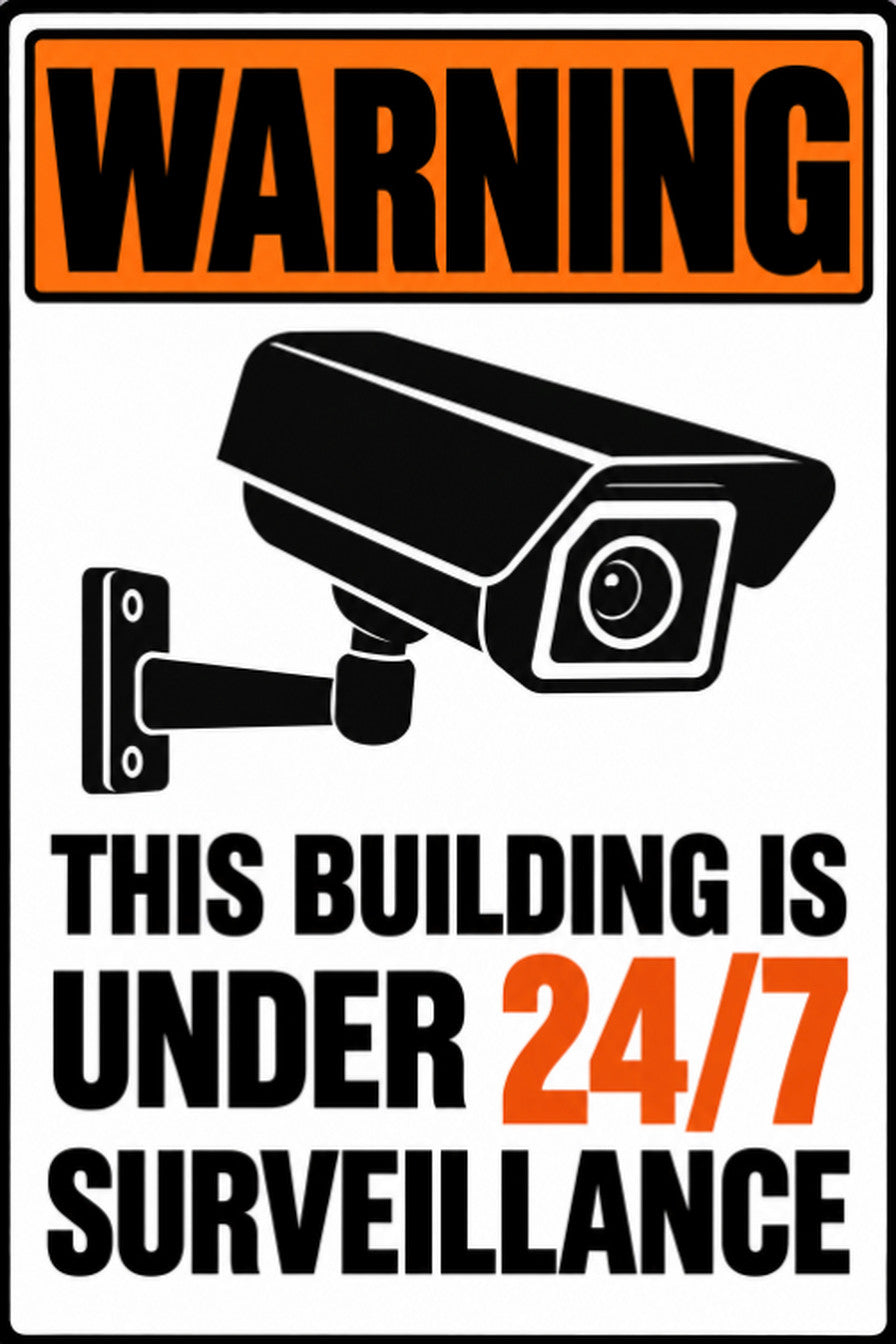 Warning This Building Is Under 24/7 Surveillance 4x6 vinyl sticker