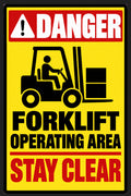 Danger Forklift Operating Area Stay Clear 4x6 vinyl sticker