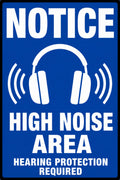 Notice High Noise Area Hearing Protection 4x6 vinyl sticker