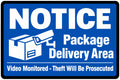 Notice Package Delivery Area Video Monitored 4x6 vinyl sticker