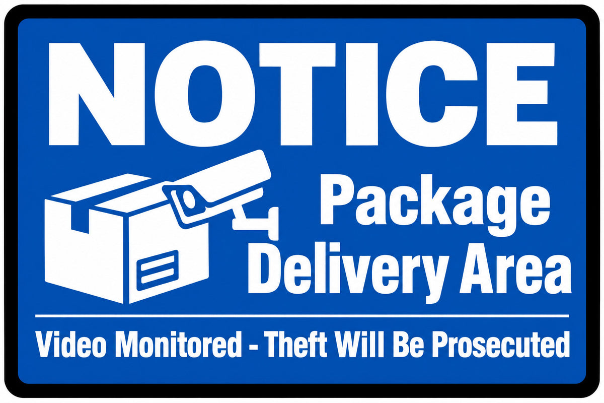 Notice Package Delivery Area Video Monitored 4x6 vinyl sticker