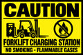 Caution Forklift Charging Station 4x6 vinyl sticker