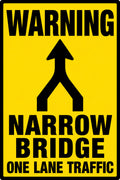 Warning Narrow Bridge One Lane Traffic 4x6 vinyl sticker