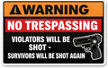 No Trespassing Warning 4x6 vinyl sticker