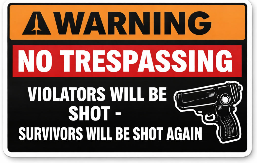 No Trespassing Warning 4x6 vinyl sticker