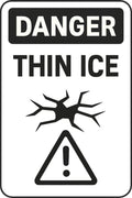 Danger Thin Ice 4x6 vinyl sticker