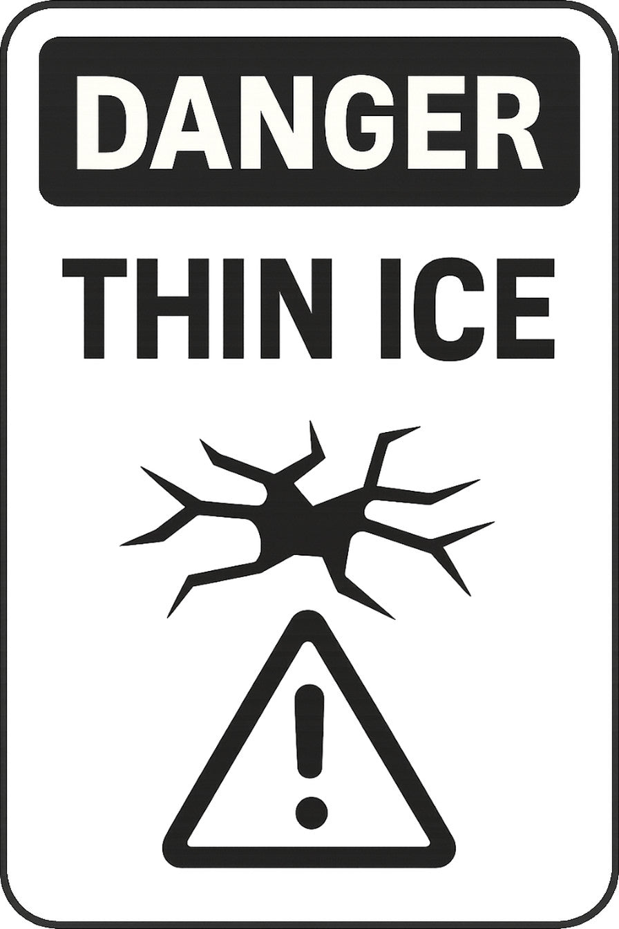 Danger Thin Ice 4x6 vinyl sticker