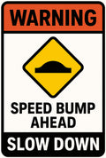 Speed Bump Ahead Slow Down 4x6 vinyl sticker