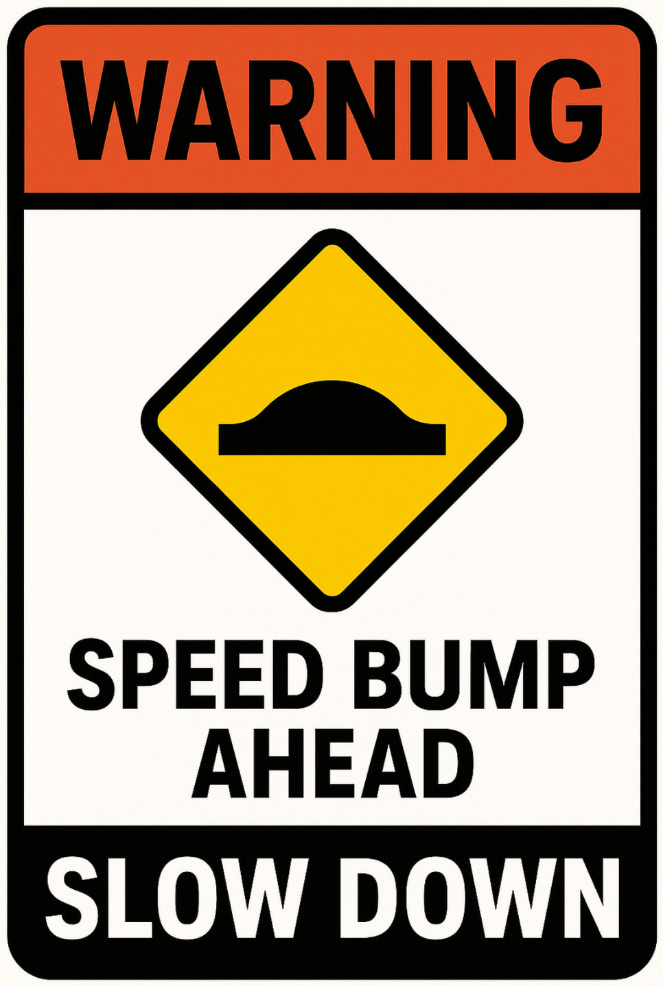 Speed Bump Ahead Slow Down 4x6 vinyl sticker