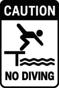 Caution No Diving 4x6 vinyl sticker