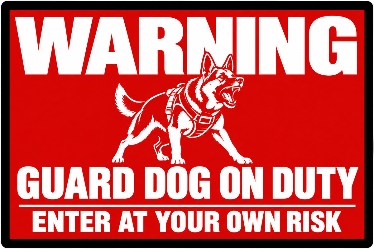 Warning Guard Dog On Duty Beware Trespassers 4x6 vinyl sticker