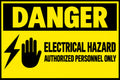 Danger Electrical Hazard Authorized Personnel Only 4x6 vinyl sticker