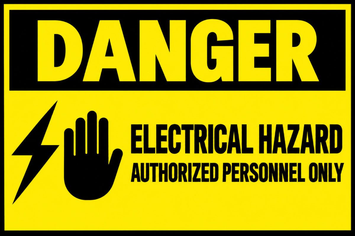 Danger Electrical Hazard Authorized Personnel Only 4x6 vinyl sticker
