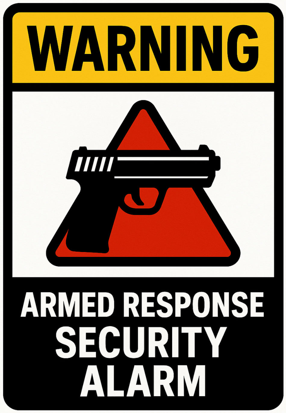 Armed Response Security Alarm 4x6 vinyl sticker