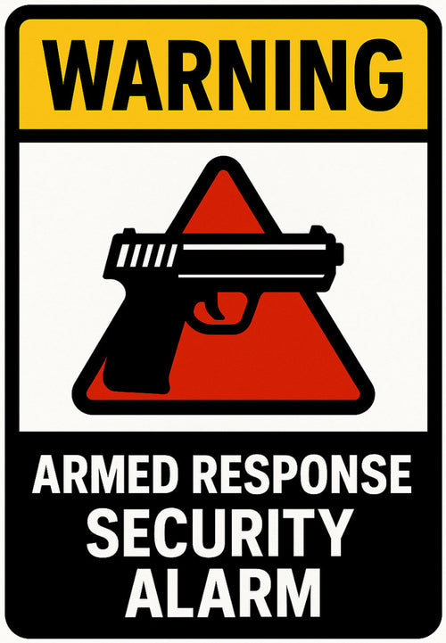 Armed Response Security Alarm 4x6 vinyl sticker