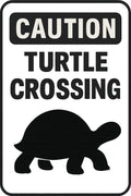 Caution Turtle Crossing 4x6 vinyl sticker