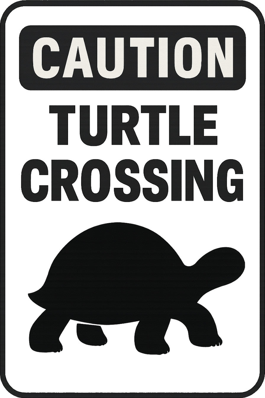 Caution Turtle Crossing 4x6 vinyl sticker
