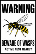 Warning Beware Of Wasps Active Nest Nearby 4x6 vinyl sticker